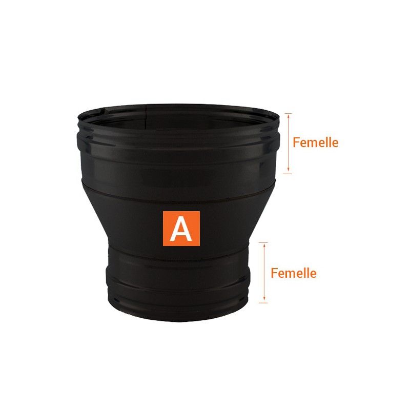 Réducteur tubage cheminée Noir-Anthracite diamètre 125x100 - 3