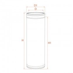 Tuyau 1M double paroi isolé diamètre 125-175 - 5