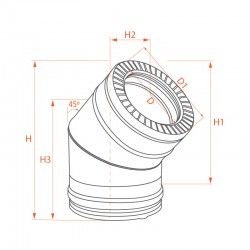 Coude à 45° double paroi isolé diamètre 300-350 - 4