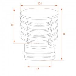 Chapeau anti-refoulement conduit double paroi diamètre 150-200 - 4