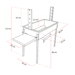 Barbecue / Grill à charbon en Inox BlazeElite 3 en 1 - 22