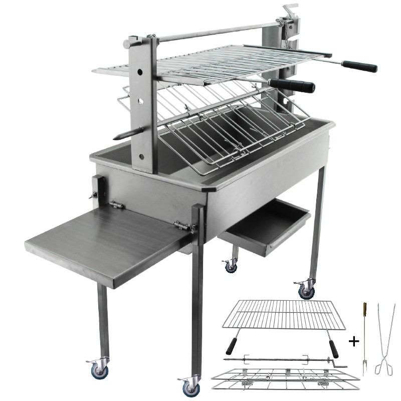 Barbecue / Grill à charbon en Inox BlazeElite 3 en 1 - 1
