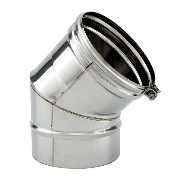 Coude 45° Inox diamètre 110 - 1 Coude 45° Inox diamètre 110 - 1