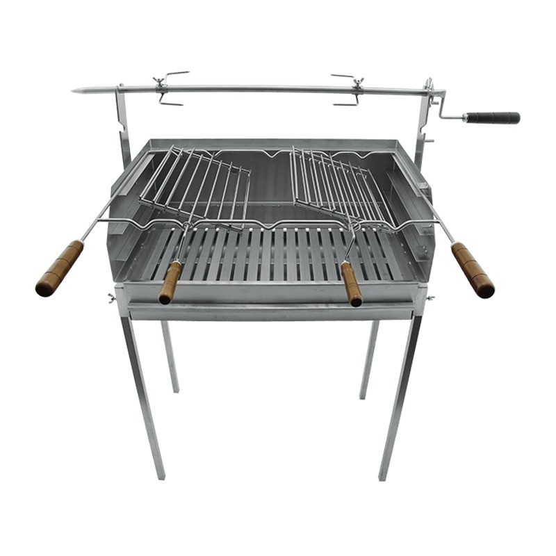 Barbecue à charbon Blaze Inox TourneBroche rotatif 60x40 - 1