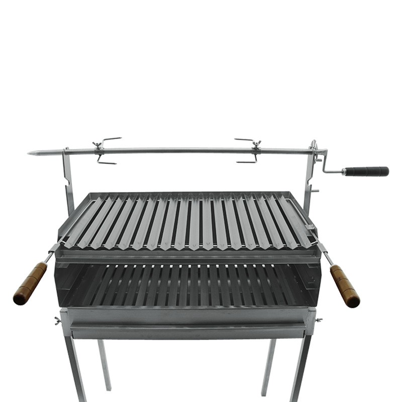 Barbecue à charbon Blaze Inox TourneBroche rotatif 60x40 - 6 Barbecue à charbon Blaze Inox TourneBroche rotatif 60x40 - 6