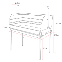 Barbecue à charbon Blaze Inox TourneBroche rotatif 60x40 - 10