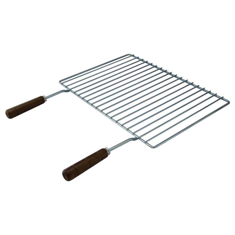 Grille barbecue BBQ Inox double manche 58x38 - 3 Grille barbecue BBQ Inox double manche 58x38 - 3