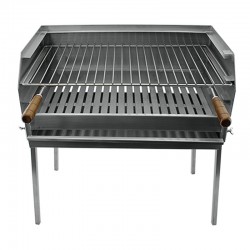Grille barbecue BBQ Inox double manche 58x38 - 5