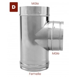 Té à 90° Inox conduit cheminée diamètre 110 - 5