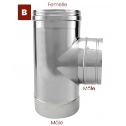 Té à 90° Inox conduit cheminée diamètre 400 - 3