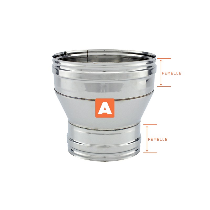 Réducteur tubage cheminée diamètre 140x125 - 2 Réducteur tubage cheminée diamètre 140x125 - 2