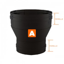 Réducteur tubage cheminée Noir-Anthracite diamètre 90x80 - 2