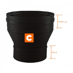 Réducteur tubage cheminée Noir-Anthracite diamètre 90x80 - 4