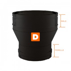 Réducteur tubage cheminée Noir-Anthracite diamètre 120x110 - 6