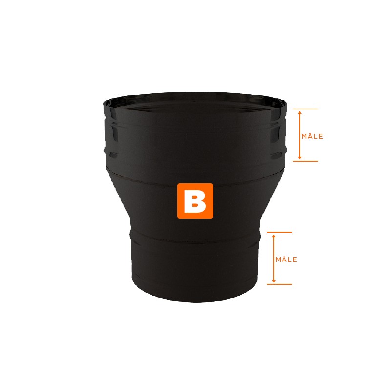 Réducteur tubage cheminée Noir-Anthracite diamètre 140x100 - 4 Réducteur tubage cheminée Noir-Anthracite diamètre 140x100 - 4