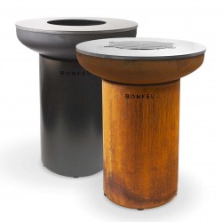 Brasero d’extérieur avec plancha BonBiza en acier Corten - 3