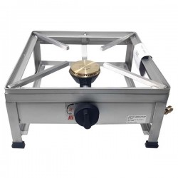 Table de cuisson en acier inoxydable à gaz autoportante 40x40 1 foyer - 1