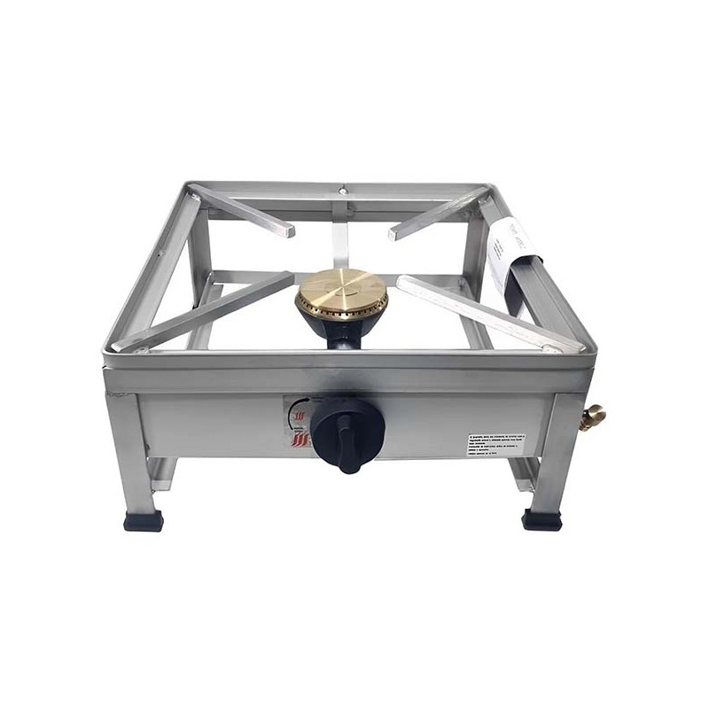 Table de cuisson en acier inoxydable à gaz autoportante 40x40 1 foyer - 1