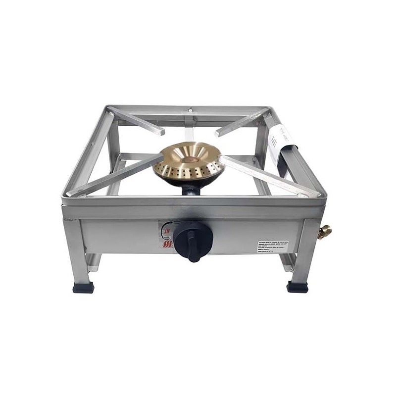 Table de cuisson en acier inoxydable à gaz autoportante MAXI 30x30 1 foyer - 1