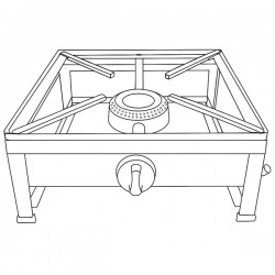 Table de cuisson en acier inoxydable à gaz autoportante MAXI 40x40 1 foyer - 3
