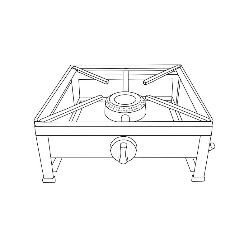 Table de cuisson en acier inoxydable à gaz autoportante MAXI 40x40 1 foyer - 3