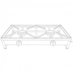 Table de cuisson en acier inoxydable à gaz autoportante MAXI 60x30 2 foyers - 3