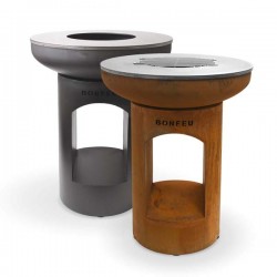 Brasero extérieur avec plancha BonBiza Open en acier Corten - 3
