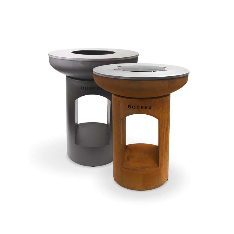 Brasero extérieur avec plancha BonBiza Open en acier Corten - 3 Brasero extérieur avec plancha BonBiza Open en acier Corten - 3