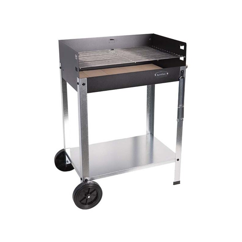 Barbecue au charbon avec roulettes et briques réfractaires 56,7 x 36 x 83 cm - 1 Barbecue au charbon avec roulettes et briques réfractaires 56,7 x 36 x 83 cm - 1