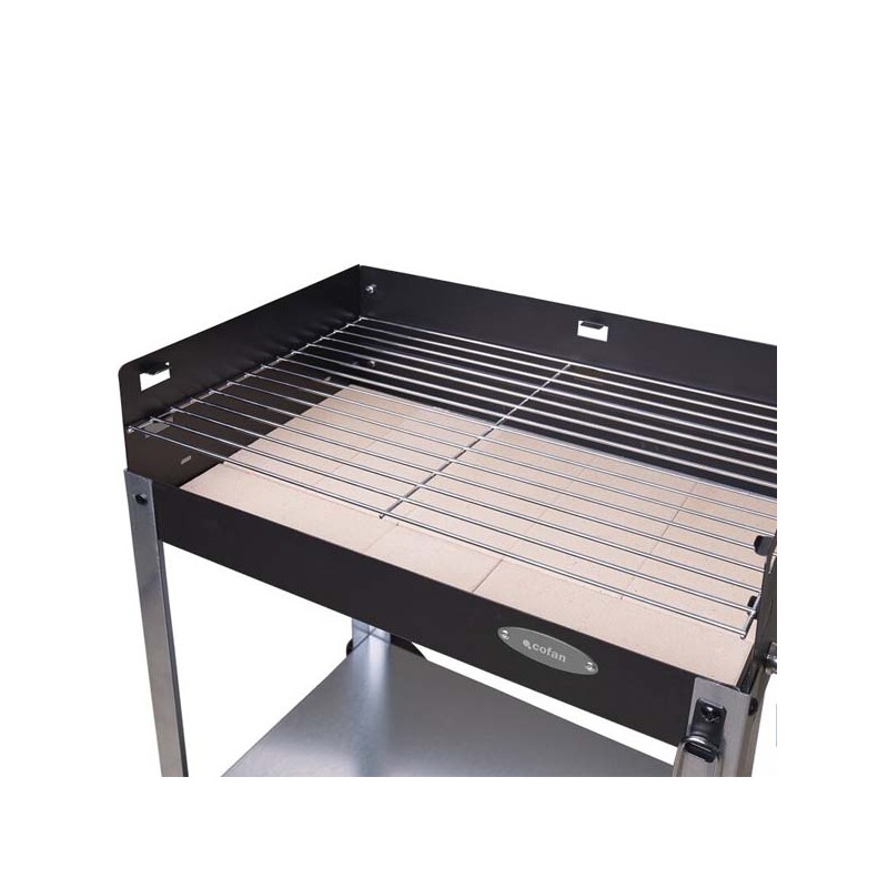 Barbecue au charbon avec roulettes et briques réfractaires 56,7 x 36 x 83 cm - 4 Barbecue au charbon avec roulettes et briques réfractaires 56,7 x 36 x 83 cm - 4