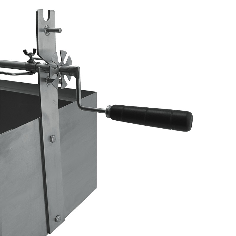 Gril à charbon BROIL avec brochette rotative en inox 50 x 40 cm - 5