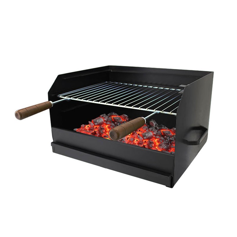 Gril à charbon BROIL en acier noir 50 x 40 cm - 1