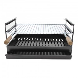 Barbecue gril encastrable FLAME en Acier Noir 80x40 - 1