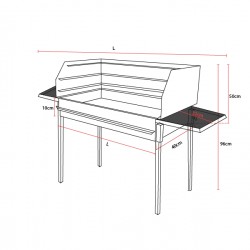 Barbecue grill sur pied à charbon BLAZE Inox 50x40 - 13