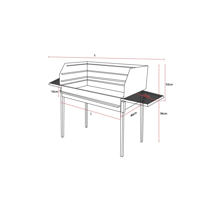 Barbecue grill sur pied à charbon BLAZE Inox 50x40 - 13