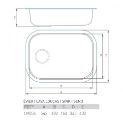 Évier inox sous plan QUARTZ 1 cuve 50 x 35 - 3