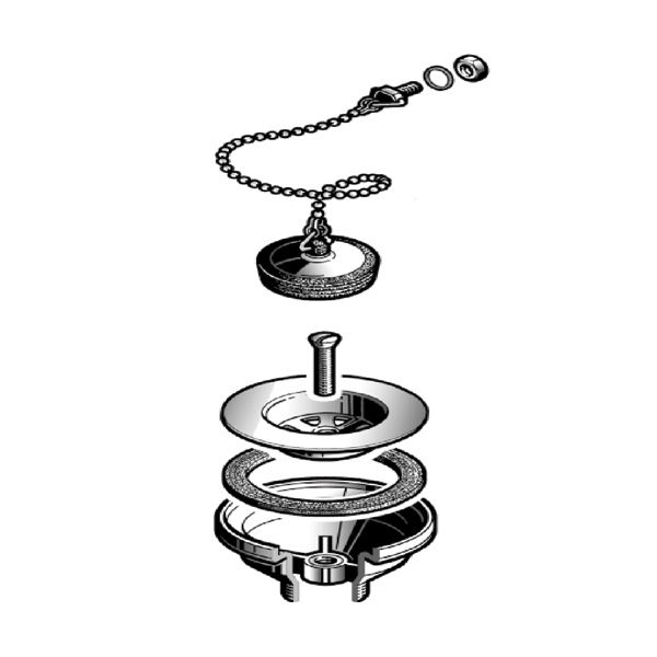 Bonde pour évier cuisine avec chaine sécurité diamètre 70 mm - 2 Bonde pour évier cuisine avec chaine sécurité diamètre 70 mm - 2