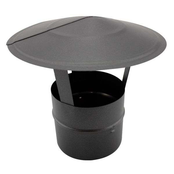 Chapeau chinois Inox simple paroi Noir-Anthracite diamètre 120 - 1