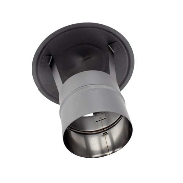 Chapeau chinois Inox simple paroi Noir-Anthracite diamètre 120 - 2