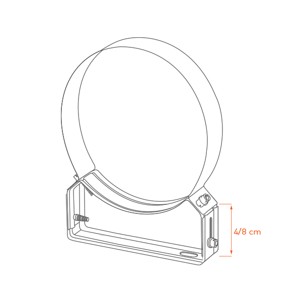 Collier support réglable 4/8 cm diamètre 160 - 2 Collier support réglable 4/8 cm diamètre 160 - 2