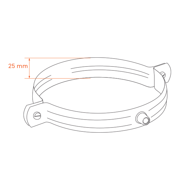 Collier fixation murale à écrou M8 diamètre 140 - Conduit cheminée - 2