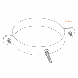 Collier fixation murale à vis diamètre 400 - Conduit cheminée - 2