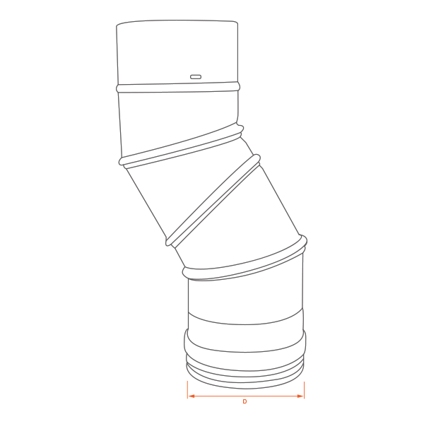 Coude réglable 0° à 90° Inox diamètre 140 - 5